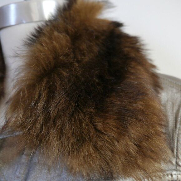 Ralph Lauren Black Label Denim Shearling Trimmed Metallic Coated Trucker Jacket - Picture 5 of 16